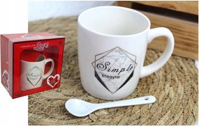 Kerámia bögre Valentin Nap 14x14x8,5 kanállal