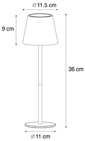 Asztali lámpa fehér, beépített LED-del, dimmerrel és újratölthető RGB IP54 - Murdock