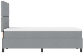 Boxspring Ágy Matraccal Világosszürke Kis Kétszemélyes Szövet