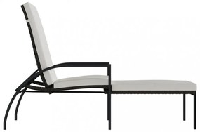 2 db barna polyrattan napozóágy lábtartóval