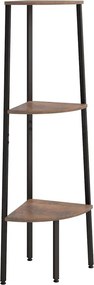 vidaXL 3 szintes sötétbarna és fekete sarokpolc 45,5 x 31,5 x 120 cm
