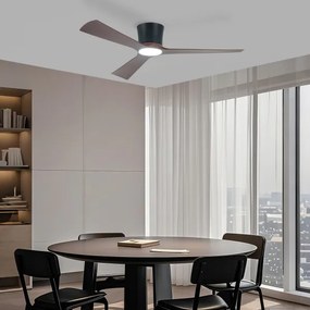 ZEVENTI - LED mennyezeti ventilátor AUREX LED/24W/230V Wi-Fi Tuya fekete/dió + távirányító