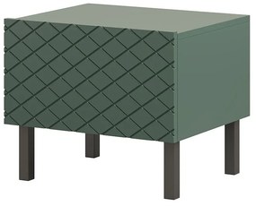 Scalia II 50 1SZ éjjeliszekrény szett 2 db - matt sötétzöld / fekete lábakkal
