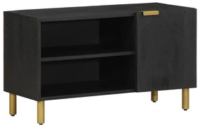 fekete szerelt fa TV-szekrény 80 x 33 x 46 cm