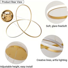 BRILAGI - LED dimmelhető kábeles csillár INFINITY LED/80W/230V 80x80 cm arany + távirányító