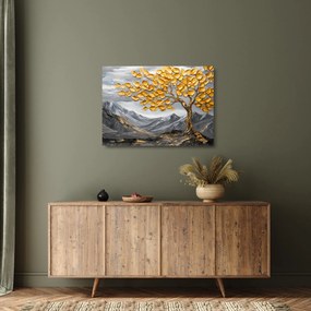 Üveg kép – Fa arany levelekkel (70x50 cm)