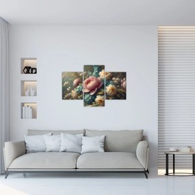 Kép - Természet csendélet virágokkal - festmény (90x60 cm)
