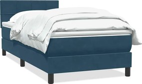 vidaXL sötétkék bársony rugós ágy matraccal 80x210 cm