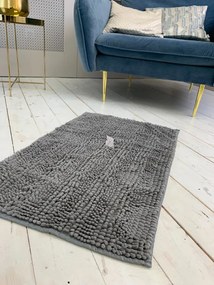 Textil sötétszürke (grey) fürdőszobai szőnyeg 50x80 cm