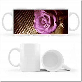 Rózsa mintás bögre Lila és szépia