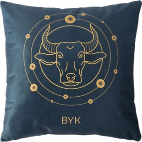 Dekoratív párnahuzat Zodiákus 40x40 Darymex sötétkék Bika