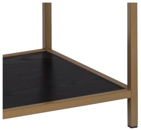 Fekete-aranyszínű könyvespolc 77x185 cm Seaford – Actona