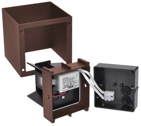 Brilagi - CUBE LED kültéri fali lámpatest, 6W, 230V, barna, IP54