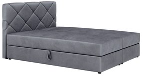 Franciaágy Boxspring 140x200 cm Karum (ágyráccsal és matraccal) (sötétszürke). 1007774
