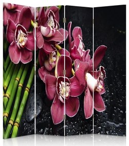Gario Paraván Orchidea bambusszal Méret: 145 x 170 cm, Kivitelezés: Klasszikus paraván