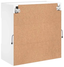 fehér falra szerelhető TV-szekrény LED-lámpákkal 58,5x30x60,5cm