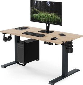 Elektromos íróasztal magasságállítással ergonomikus antracit/sonoma tölgy,1200x600 mm: ARIA