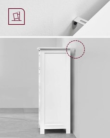 Fürdőszobai szekrény LEHAC 30x82 cm, fehér