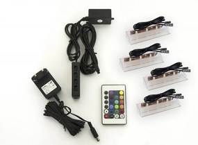 Rejtett LED világítás nappali bútorokhoz 4 led + 2 négyzet alakú hideg fehér - C63, C66, S55