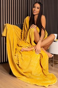 Polár takaró Hullám 220x240 mustár