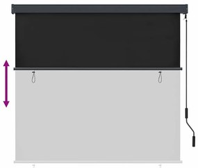 Kültéri Rolós Árnyék Csíkos Antracit 180 x 250 cm szövet