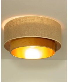 Mennyezeti lámpa SARTA 1xE27/60W/230V átm. 45 cm réz/juta