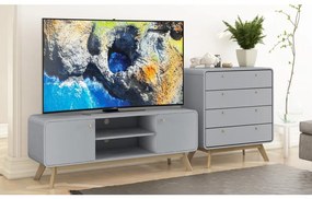 Szürke TV-állvány 140x53 cm Caitlin – Støraa