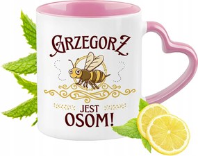 Gergely bögre Rózsaszín, szív alakú füllel Kávé Ajándék