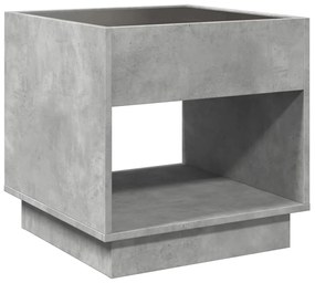 betonszürke végtelen hatású LED-es éjjeliszekrény 50x50x50 cm