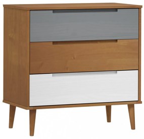 MOLDE barna tömör fenyőfa fiókos szekrény 80 x 40 x 80 cm