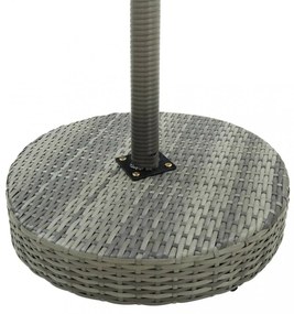 vidaXL 3 részes szürke polyrattan kerti bárszett párnákkal