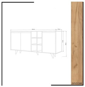 Prava Oak and White szekrény