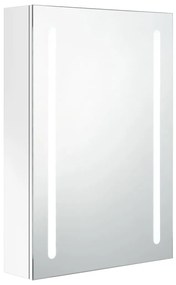 fényes fehér LED-es tükrös fürdőszobaszekrény 50 x 13 x 70 cm
