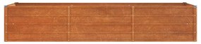Rozsda színű corten acél kerti magaságyás 240 x 80 x 45 cm
