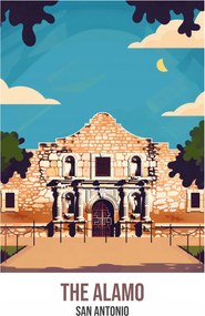Poszter 68x98cm The Alamo, San Antonio