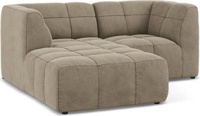 Barna bársony sarokkanapé (bal oldali-heverő résszel) Aloha – Makamii