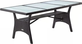 Deuba Takeo rattan asztal 190x90x74 cm - barna