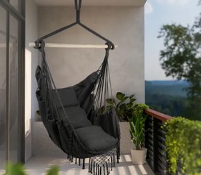 BRAZIL FÜGGŐ HINTASZÉK XXL  SZÜRKE + 2 DB PÁRNA