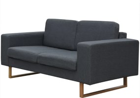 vidaXL 2 személyes sötétszürke szövet kanapé