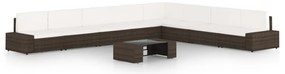 vidaXL 9 részes barna polyrattan kerti ülőgarnitúra párnákkal