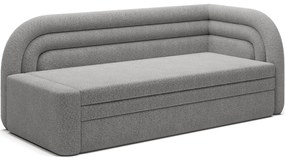 Szürke buklé kinyitható-tárolóhelyes kanapé jobb oldali 223 cm Fabillo – ELTAP