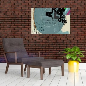 Kép - Repülő léggömb szivárvánnyal (90x60 cm)
