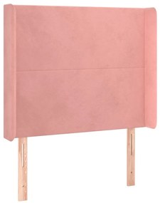 rózsaszín bársony LED-es fejtámla 103x16x118/128 cm