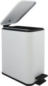 Matt fehér acél pedálos szemetes 5 l Erik – Spirella