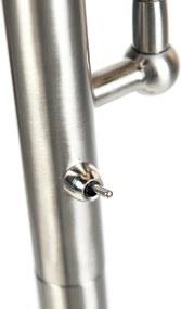 Klasszikus állólámpa acélból fehér búrával és olvasólámpával - Retro