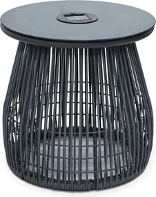 Kerti bútor szett 1+2, szolár világítással, fém, szürke, AZS-L1314 GREY