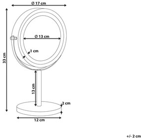 Fekete sminktükör beépített LED világítással ø 17 cm TUCHAN Beliani