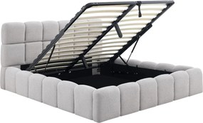 Łóżko 160x200 MURCJA z Pojemnikiem Szare Boucle