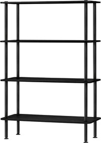 Fekete polcos állvány tölgyfa dekorral 80x127x35 cm Teidi – noo.ma