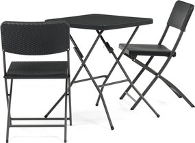 Kerti bútor szett 1+2, műanyag, szürke, AZS-L2161 GREY